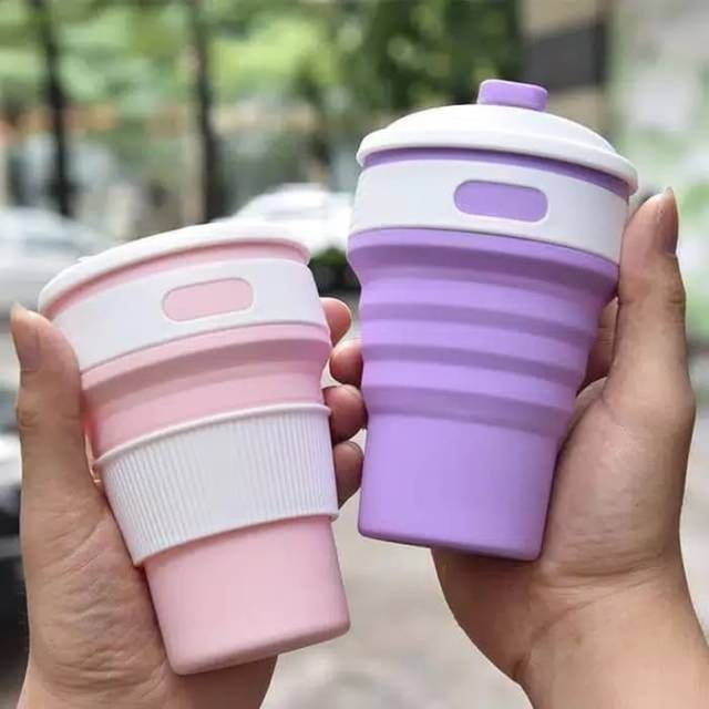 Collapsible Tumblr Foldable Coffee Cup Mug Gelas Lipat 350ml 350 cc Botol Minum Air