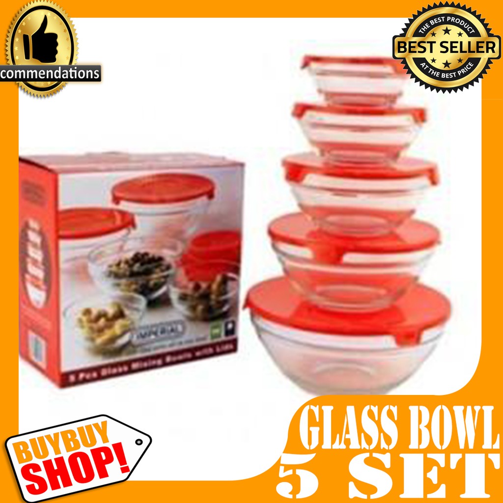 Terlaris Glass Bowl Set 5 Pieces Jagoo / Perlengkapan Rumah / Perlengkapan & Aksesoris Dapur / Tempat Peny bWqVBJyHw3KYm6