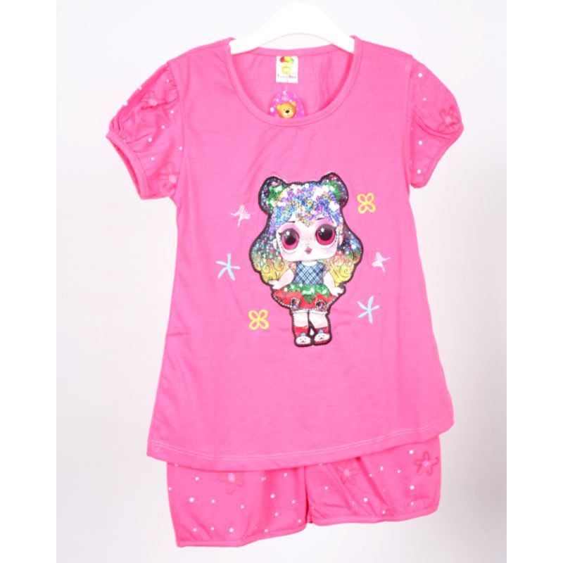 SETELAN KLEPON PAKAIAN BAJU ANAK PEREMPUAN 2-7 TAHUN  MOTIF CUTE GIRL