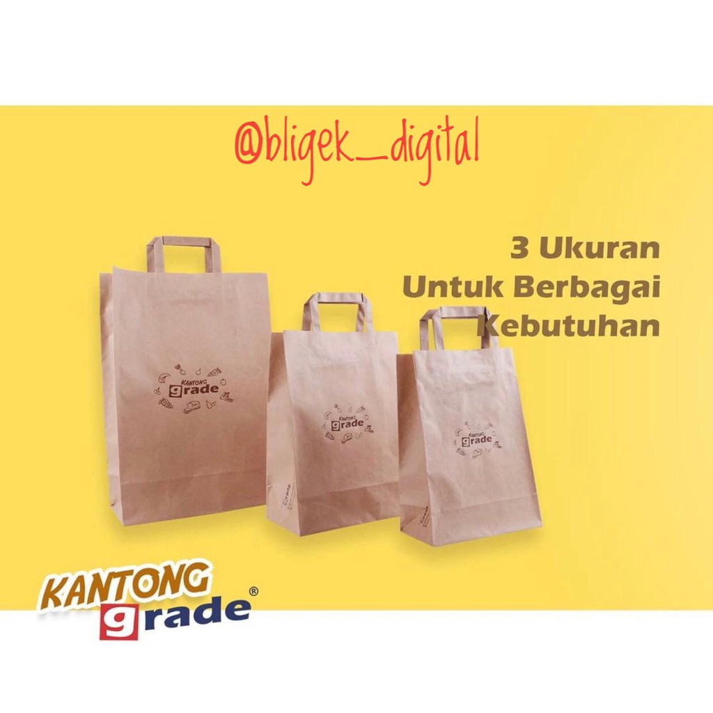 

Paper Bag Flat Handel / Tas Kertas Handel (isi 50 pcs) Merk GRADE