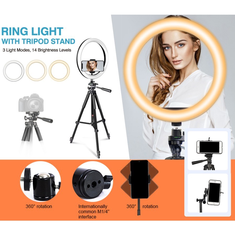 TRIPOD Camera SLR Ring Light Mic Remote Vizzion Delta VZT-3200