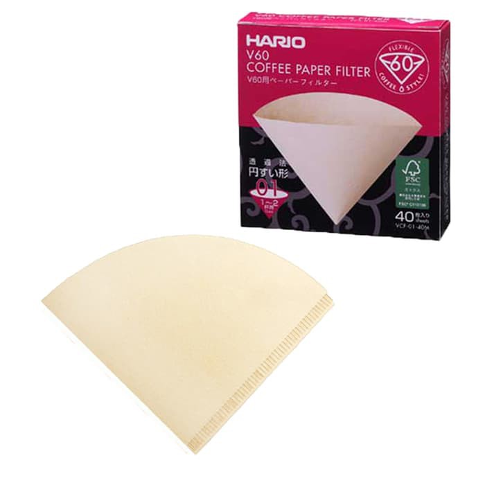 

HARIO V60 Paper Filter 01 VCF-01-40M misarashi (UN-BLEACH) - kkp1139