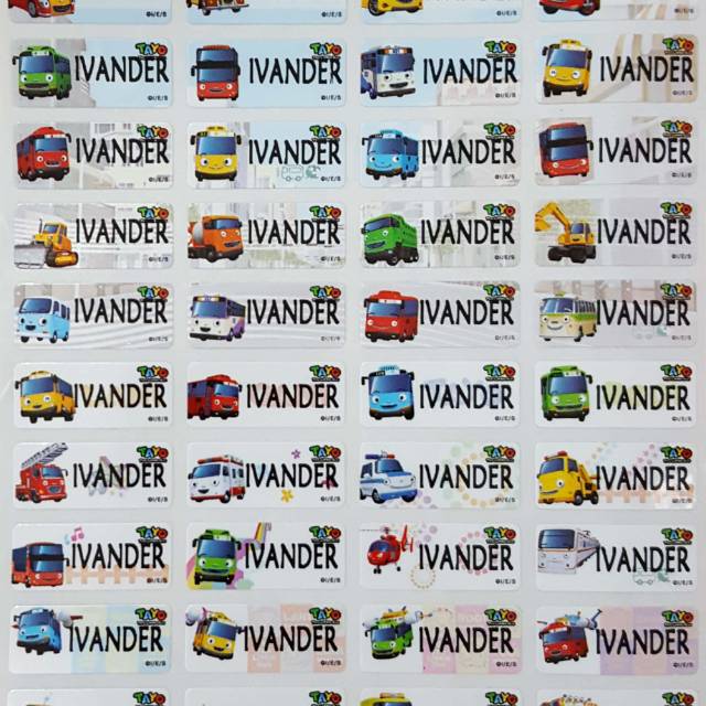 

TAYO label nama waterproof original taiwan