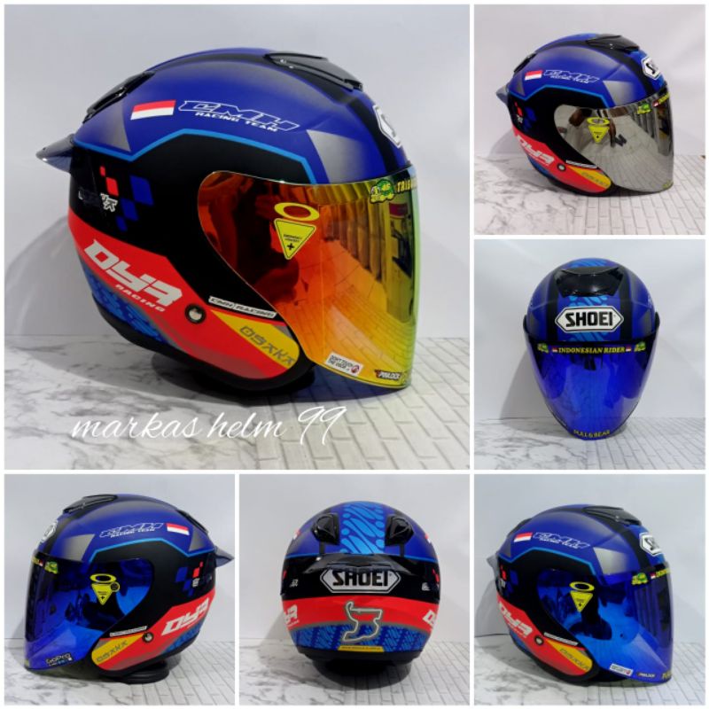 Helm dyr kyoto motif mandalika paket ganteng