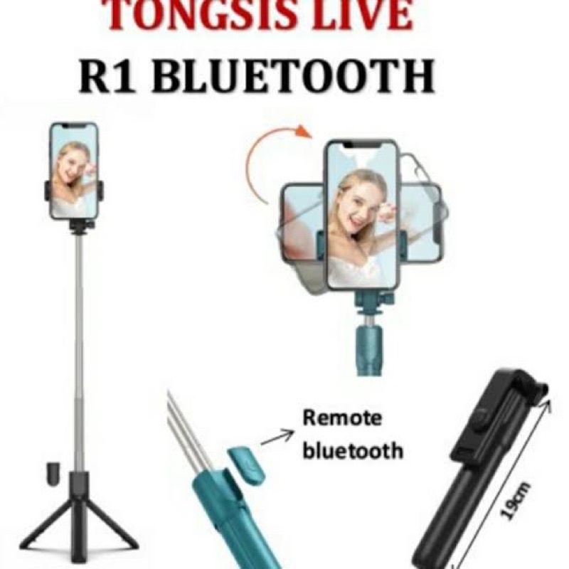 BOS - TONGSIS TRIPOD TOMSIS 3 IN 1 R1 BLUETOOTH BT WIRELESS MAKARON MACARON 3IN1 / R1S 4IN1 4 IN 1