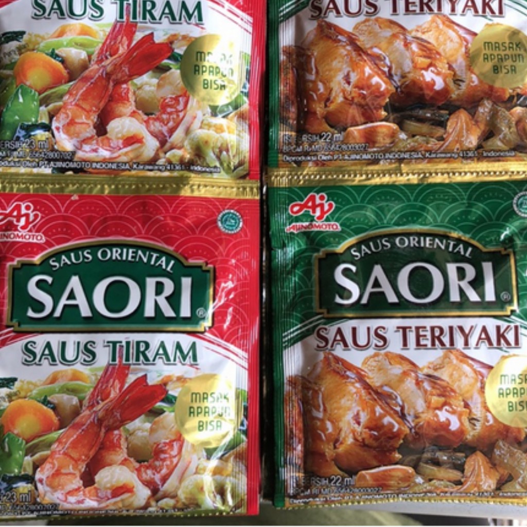 

Saori Saus Tiram Saori Saus Teriyaki Saori Saus Lada Hitam Saori Sachet