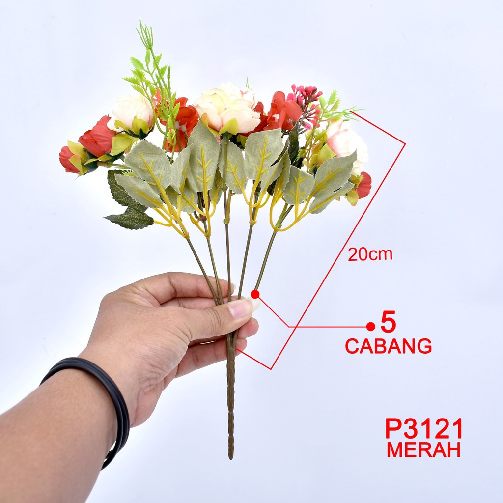 HMPU / COD 1 KG BISA 37 PCS BUNGA DEKORASI / BUNGA ARTIFISIAL(1 BUKET 5 KUNTUM BUNGA)P3121-2