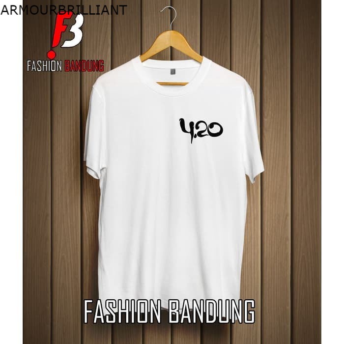 Kaos Tshirt Baju Combed 30S Distro LOGO KECiL 420 polos custom 4 20 Fourtwnty Fourtwenty indonesia