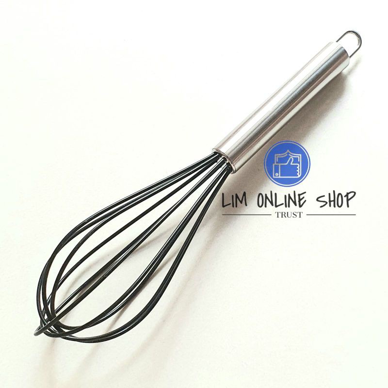 Hand Whisker Silikon Alat Kocokan Telor Shaker Adonan Egg Whisk Silicone Stainless Steel Handle