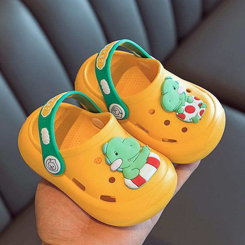 Sandal Sepatu Anak Crayon Dinosaurus &amp; Peach Waterproof Import Lucu