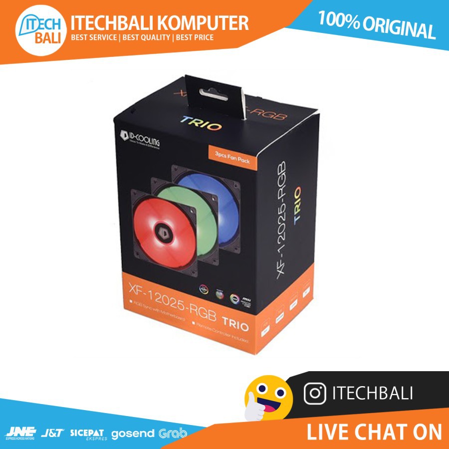 Fan Faket ID-COOLING Xf-12025 Trio 120Mm Sync Pwm Rgb | ITECHBALI