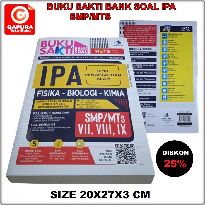 

BUKU SAKTI BANK SOAL IPA SMP/MTS VII,VIII,IX