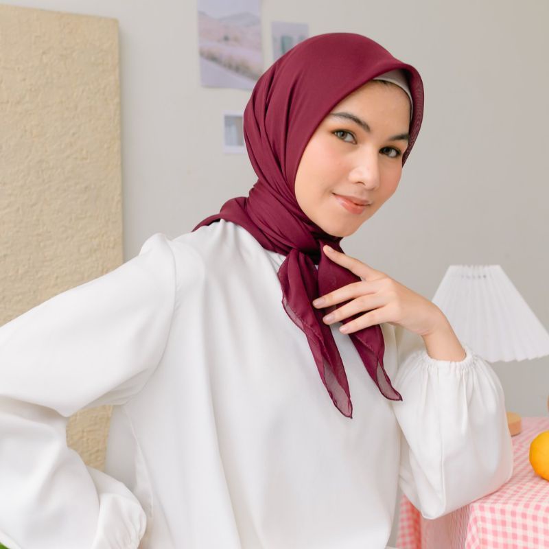 HIJAB PARIS PREMIUM BAHAN TEGAK DAN TEBAL || HIJAB SEGIEMPAT || GROSIR JILBAB SEKOLAH SEGIEMPAT