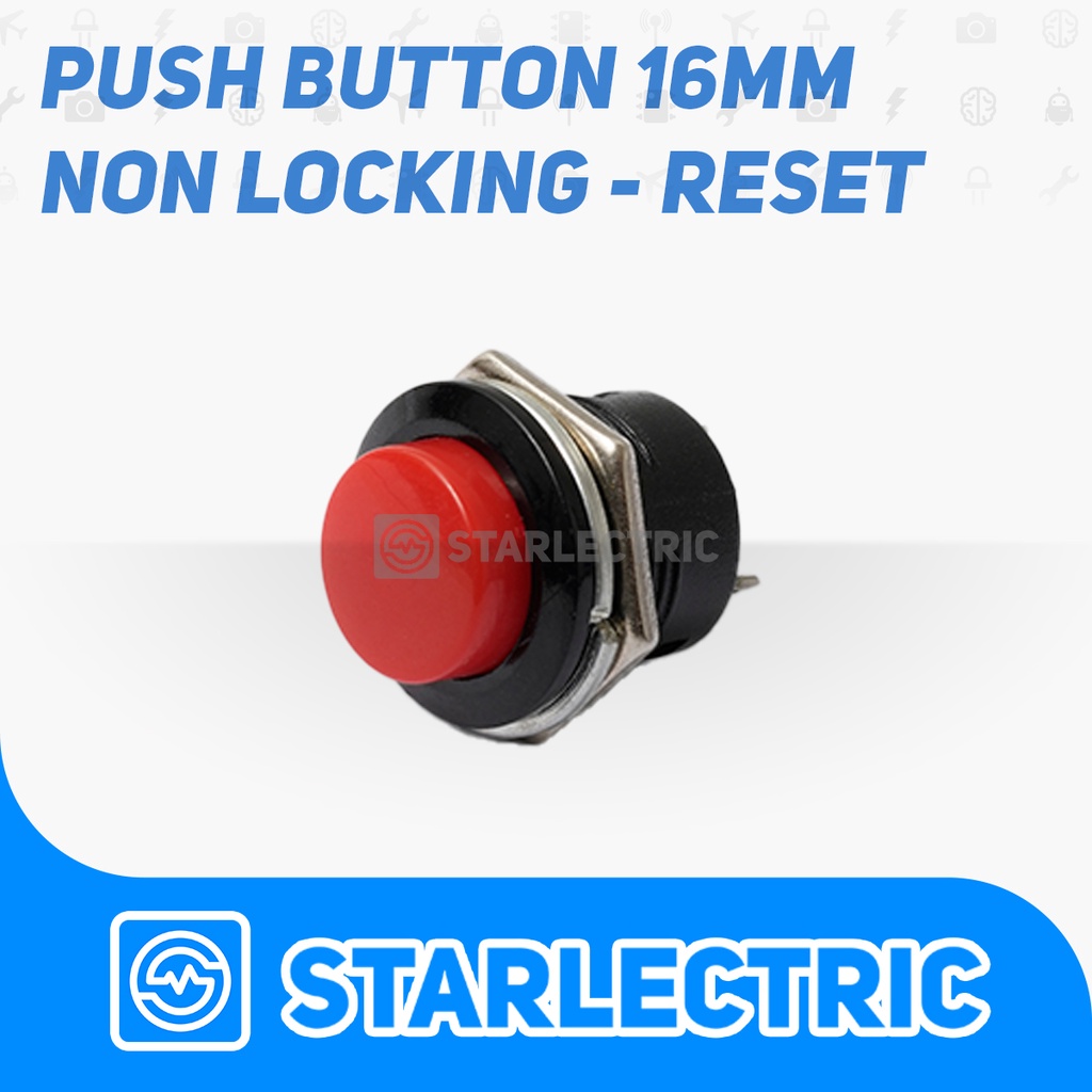 Push Button Switch Reset button non Latching 16mm