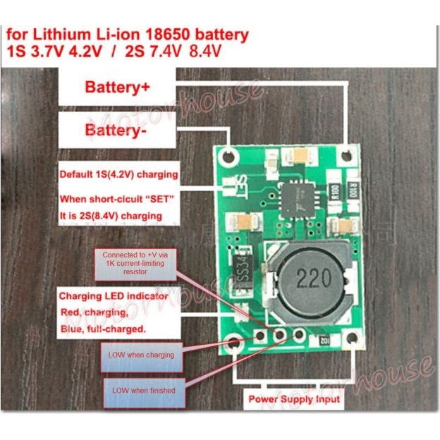 TP5100 Modul Charger 1-2 Cell Baterai 18650 1S/2S Battery Charging 2A