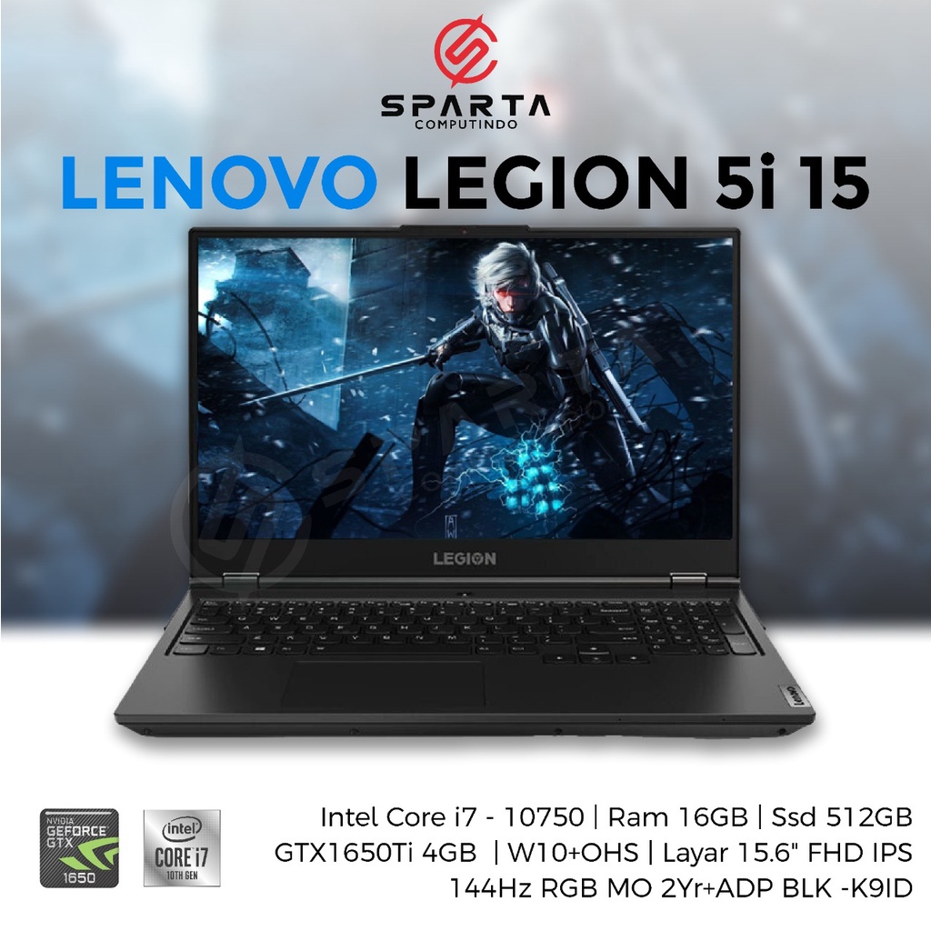 Laptop  Gaming Lenovo Legion 5i 15IMH05 82AU00K9ID  Intel Core i7 10750H RAM16GB DDR4 SSD 512GB