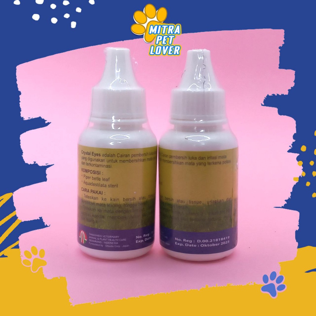 OBAT TETES MATA KUCING - CRYSTAL EYES CAT 30 ML  - PEMBERSIH LUKA &amp; IRITASI MATA KUCING KITTEN MANJUR - MURAH GARANSI KUALITAS ASLI ORIGINAL - PET ANIMAL HEALTHCARE &amp; VETERINARY TAMASINDO OBAT KESEHATAN &amp; VITAMIN HEWAN BINATANG PELIHARAAN MITRAPETLOVER