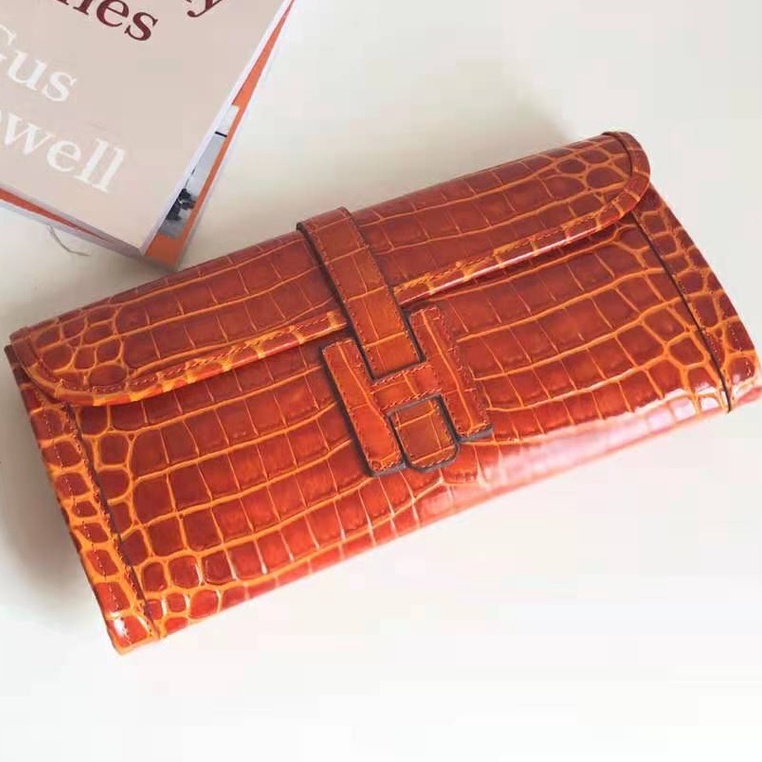 Hermm Jige Alligator Print Epsom Leather Handbag