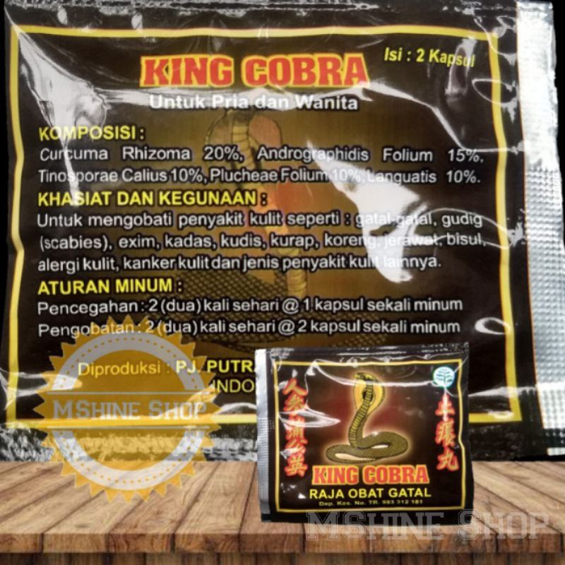 kapsul KING COBRA Raja Obat Gatal, panu kudis kurap jerawat bisul gudig (scabies) exim eksim