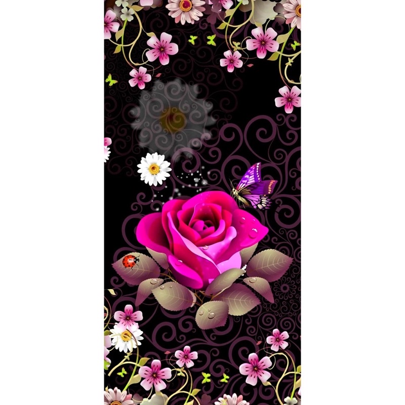 stiker kulkas 1 pintu dan kulkas 2 pintu motif bunga mawar