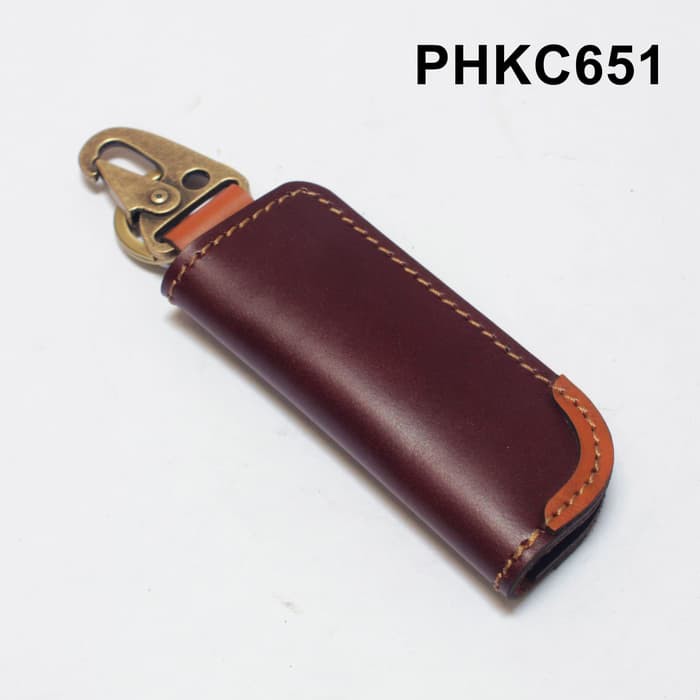 dompet stnk mobil motor model slim gantungan kunci marun tan PHKC651