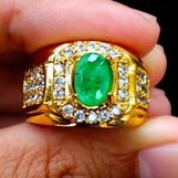 batu Cincin zamrud colombia natural emerald asli batu