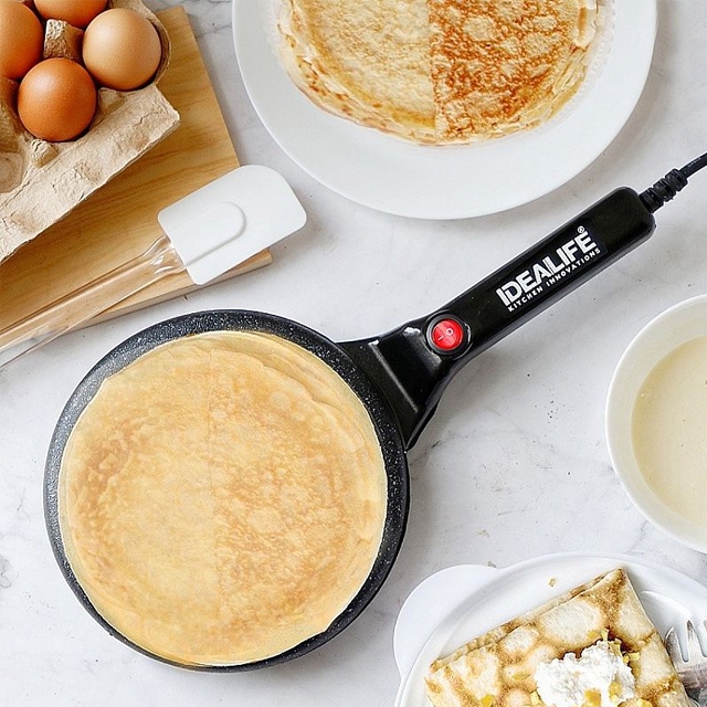 Idealife Alat Pembuat Crepes Dengan Pemanas Anti Lengket