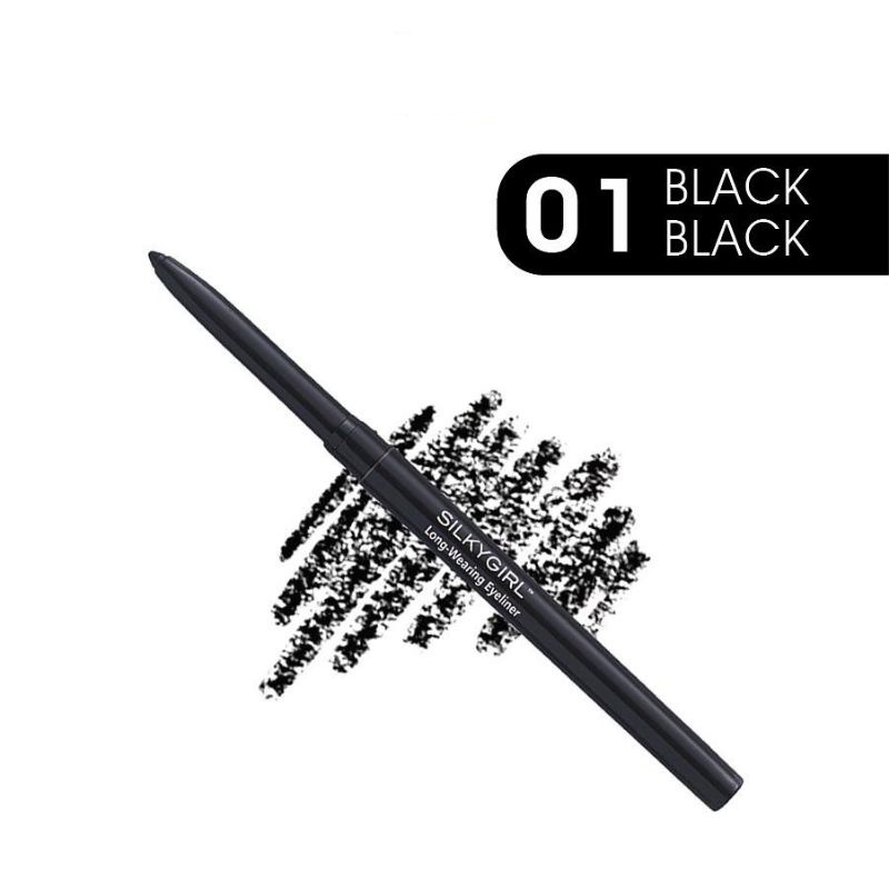 Silkygirl Long Wearing eyeliner - 01 Black Black