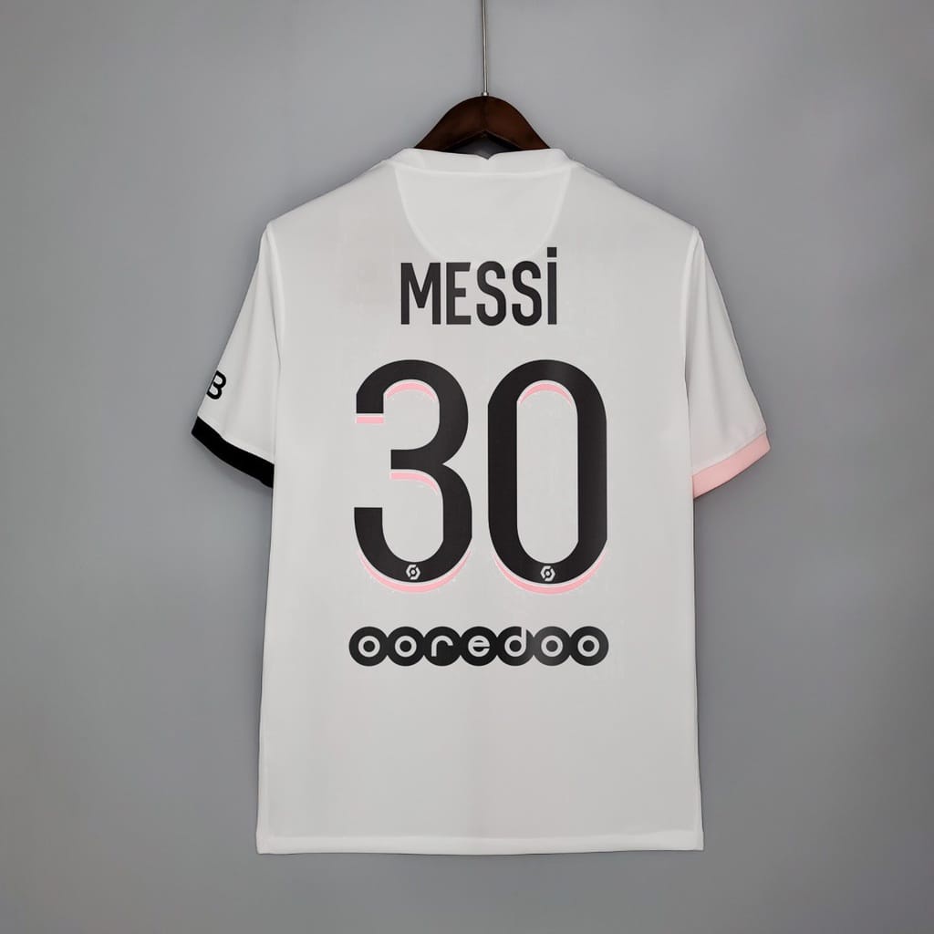 Nameset Messi 30+Ooredoo Jersey Baju Bola PSGe Away 2021/2022 GradeOri