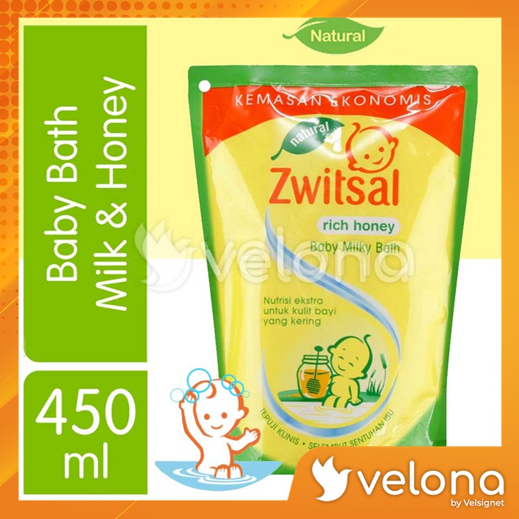 Jual [SABUN] ZWITSAL MILKY & HONEY BABY BATH 450 ML - Zwitsal Rich ...