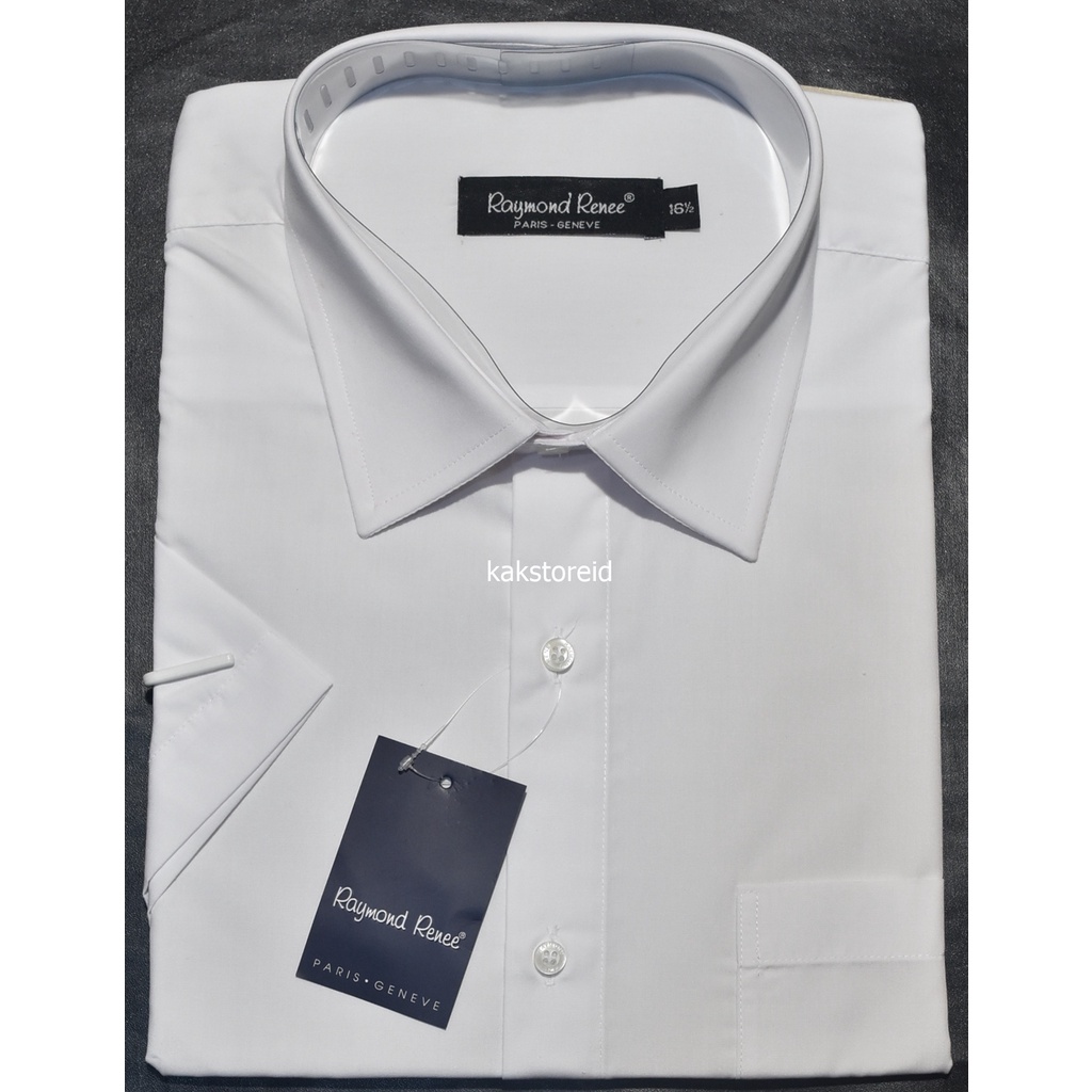 RAYMOND RENEE Kemeja Pria Formal Lengan Pendek Putih Regular LSS 17