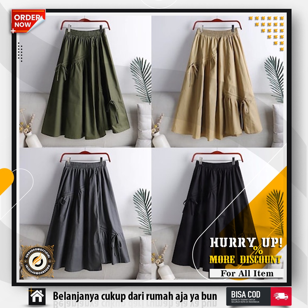 DANIELA SKIRT - Rok serut bahan linen