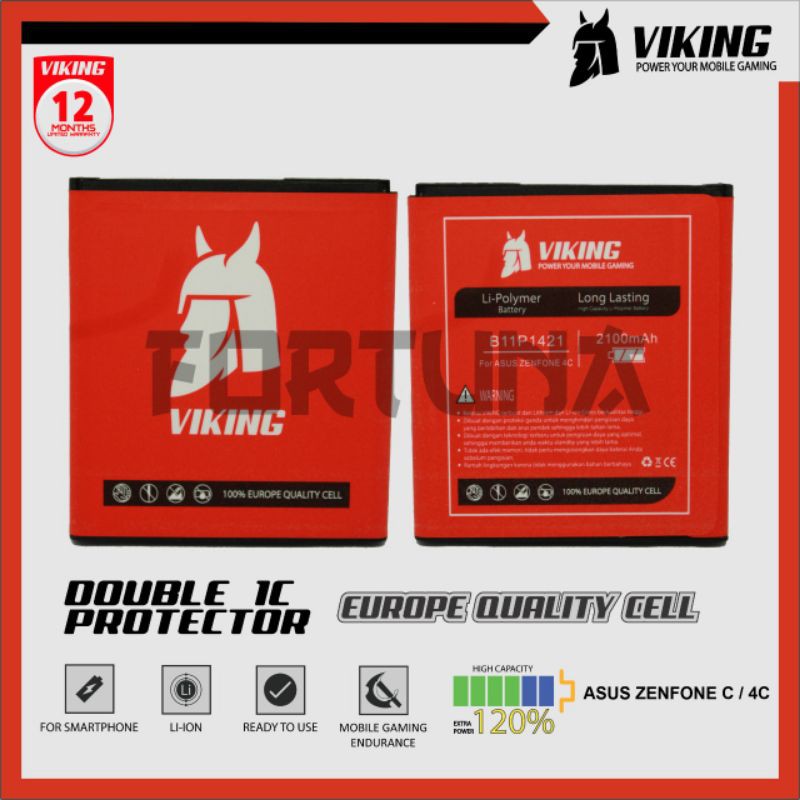 Baterai VIKING Asus Zenfone C - ZC451CG VIKING Double Power Batrai Batre Batere Battery