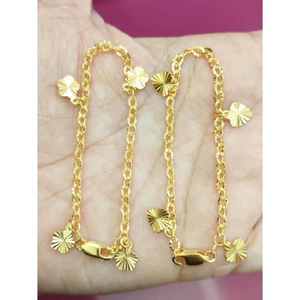 GELANG TANGAN DAN KAKI ANAK PERAK 925 LAPIS EMAS 24K