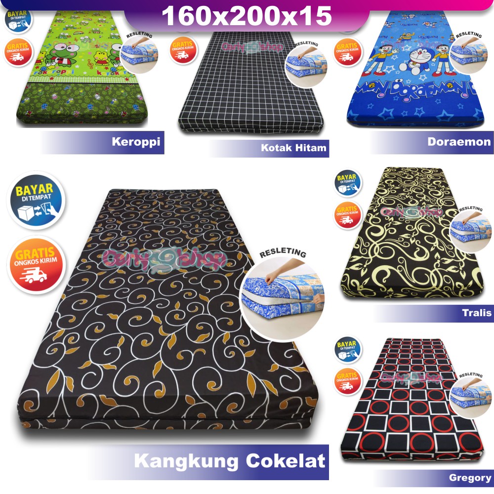 Sarung Kasur Murah Ukuran 160x200x15 Sprei  Resleting Katun 