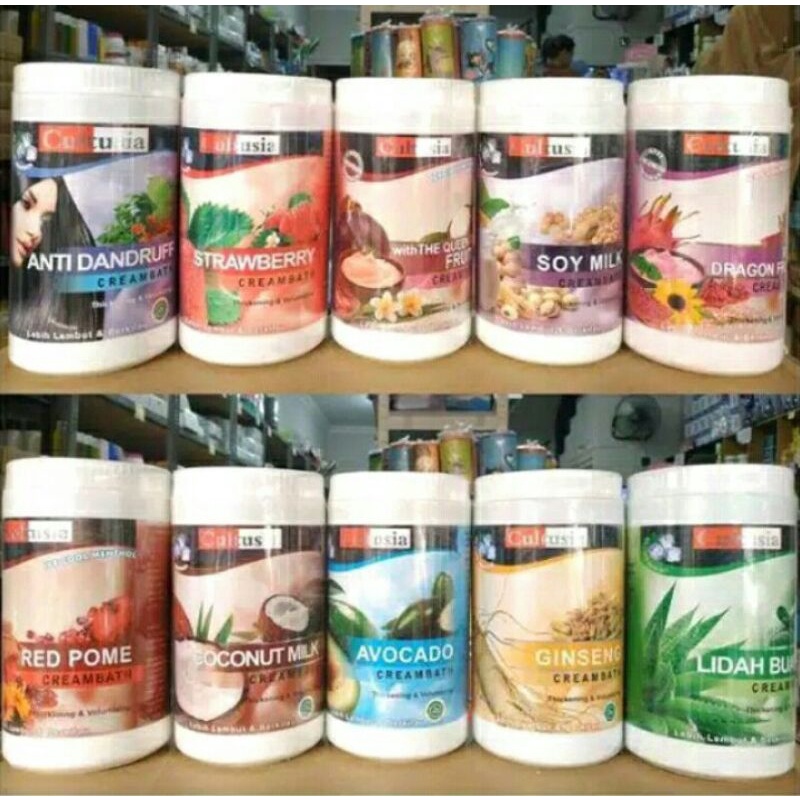 [CULTUSIA]CULTISIA CREAMBATH 1000ML/Creambath Spa Cultusia 1KG/Creambat Mentol/Sclap Mint/Creambat Rambut Rusak/Spa Rambut /Treatment Spa/CULTUSIA GINSENG-AVOKADO-KEMIRI-LISAH BUAYA-MANGGIS-SOYA-NAGA-KIWI-COCOA-COKLAT