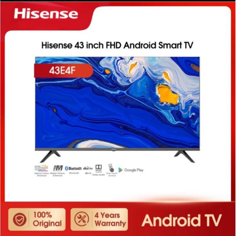 LED TV Hisense 43E4F 43 inch Android Smart TV Dolby Audio Bluetooth USB