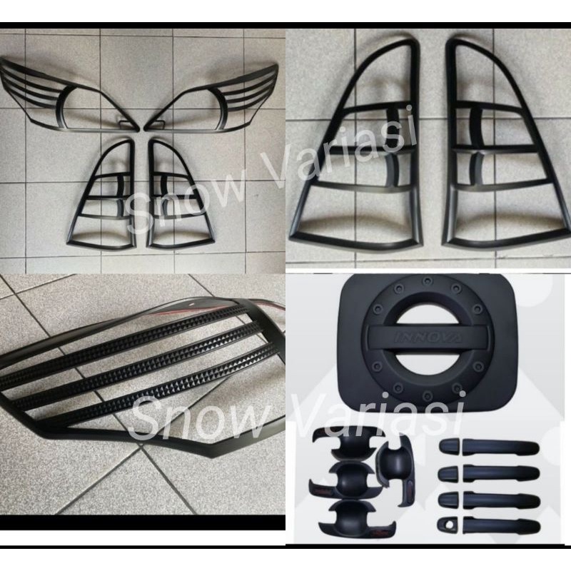 Paket Garnish Depan Outer Handle Tank Cover Grand Innova 2011 2012 2013 2014 2015 hitam chrome