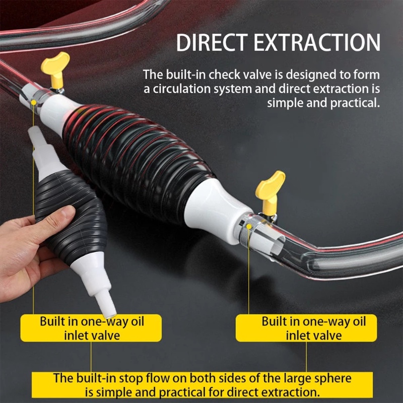 Pompa Transfer Manual Portable Multifungsi Universal Dengan Katup Klip Untuk Bahan Bakar / Oli / Diesel Mobil