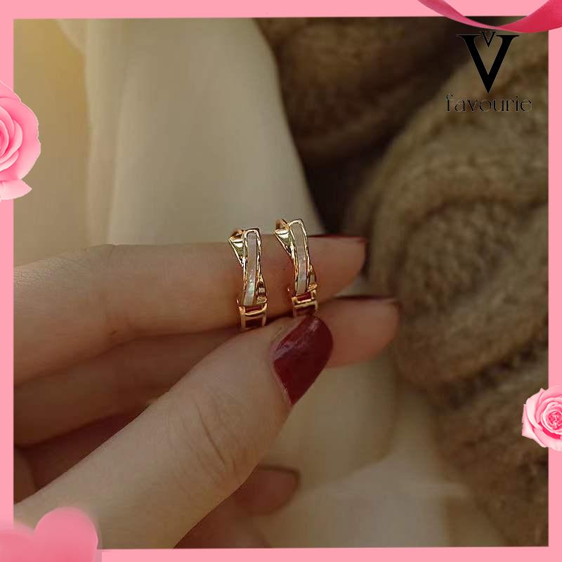 [COD]Fritillary Cross Anting Wanita Musim Panas Sederhana High-end Stud Earrings-FA