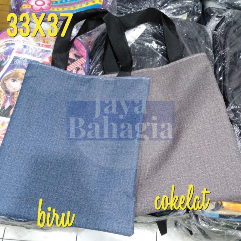 Tote Bag Denim Toscano Murah Ada Resleting