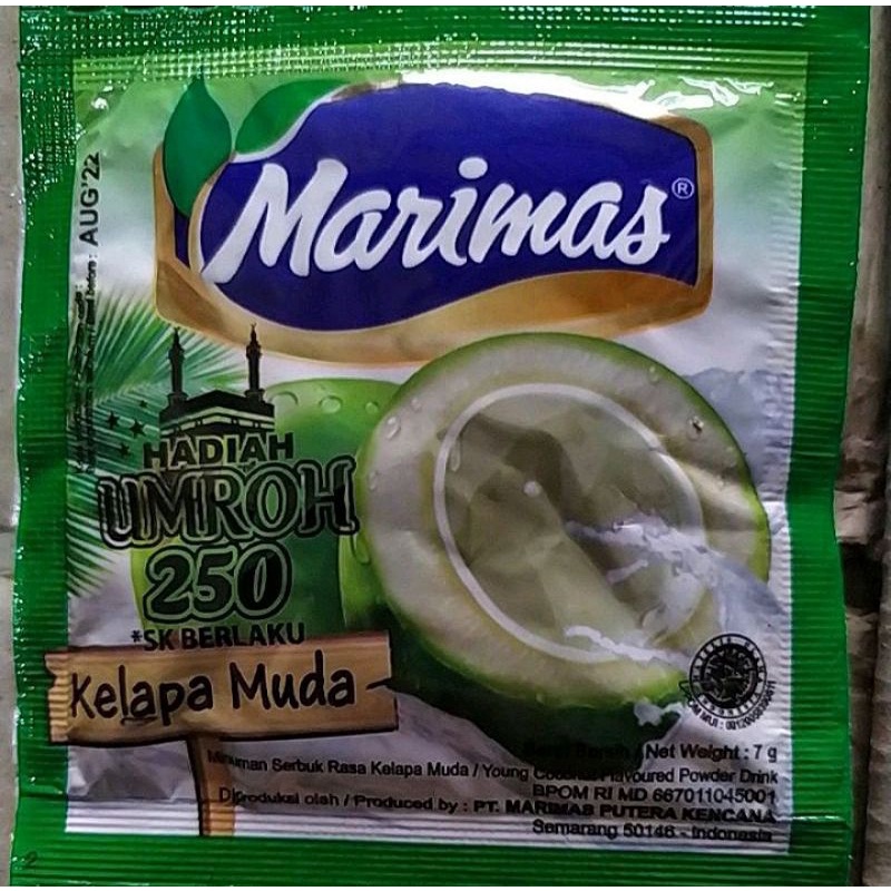 

Serbuk Minuman Instan Marimas Rasa Kelapa Segar Eceran Kemasan 8 gr