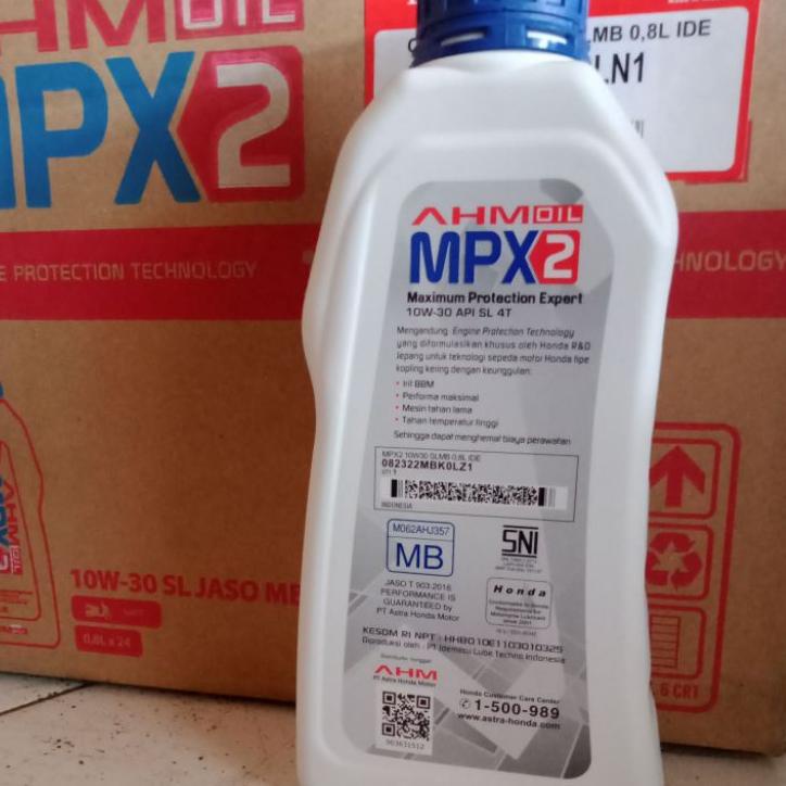Terbaru.. OLI MPX2 0,8 kemasan baru oli untuk motor matic honda
