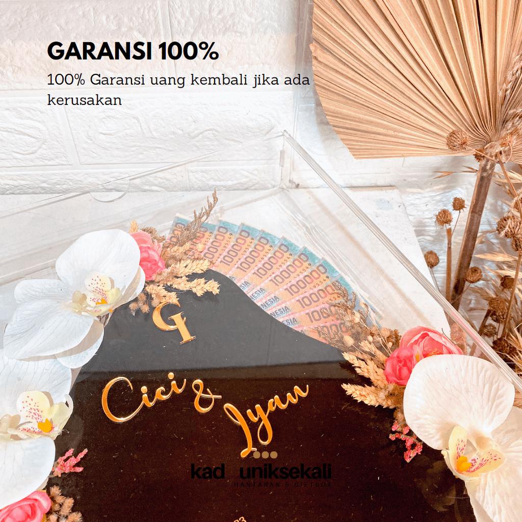 ACRYLIC BRUSH MAHAR UANG PERNIKAHAN 30X40CM CUSTOM WARNA - MAHAR ANGGREK ORCHID