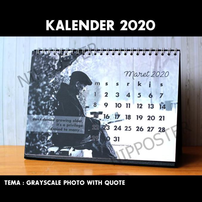 

BARANG BARU Kalender Meja tahun 2020 tema Grayscale