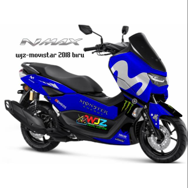 Stiker Decal New  Nmax 2020 motif Movistar biru
