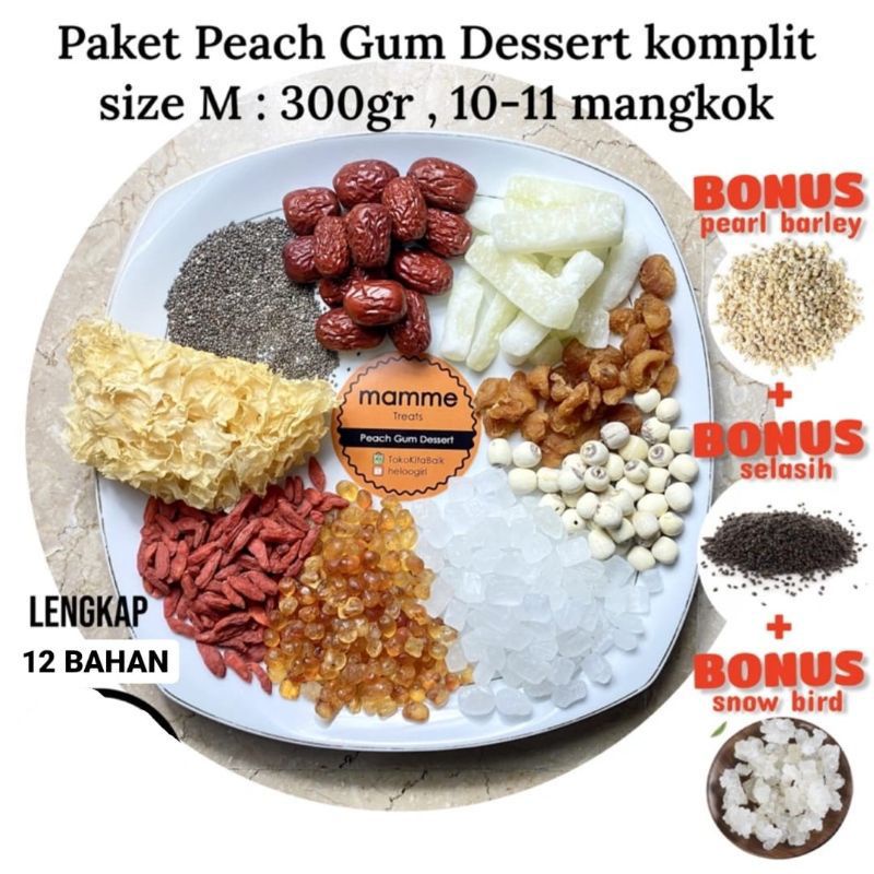 

Paket peach gum komplit super grade AAA++ / tao jiao 10-11cups