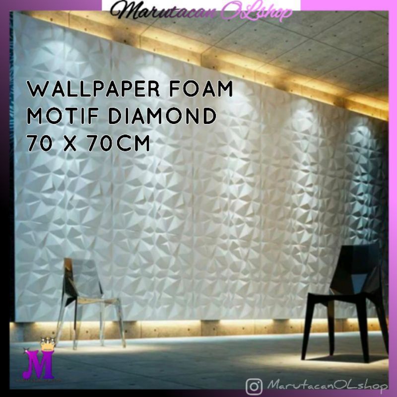 Wallpaper Dinding 3D Foam / Wallfoam Motif Berlian / Diamond
