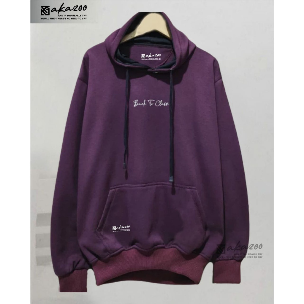 hoodie pria hudie pria distro original akazooofficial warna maroon back to class sweater oversize korean style tebal switer cowok keren terbaru 2021 hoodie oversize pria distro premium  unisex M L XL XXL akazoo official bandung