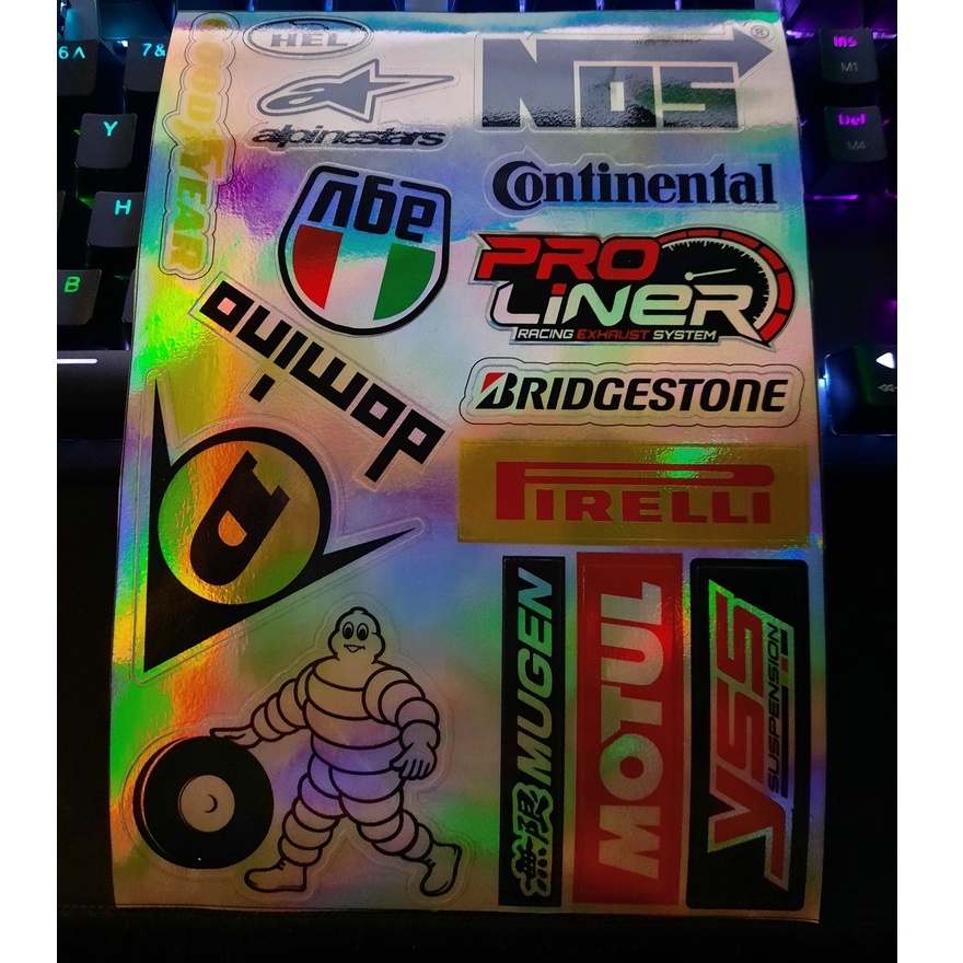 STICKER PACK MOTOR HOLOGRAM &amp; BIASA vinyl - STIKER AESTHETIC MOTOR, LAPTOP, AKSESORIS HP, ANTI AIR, MOTIF,HELM,TUMBLER